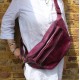 Giant zipped bum bag purple leather